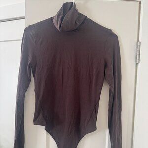 Lululemon Wundermost Ultra-Soft Nulu Turtleneck Bodysuit in Size S, Espresso